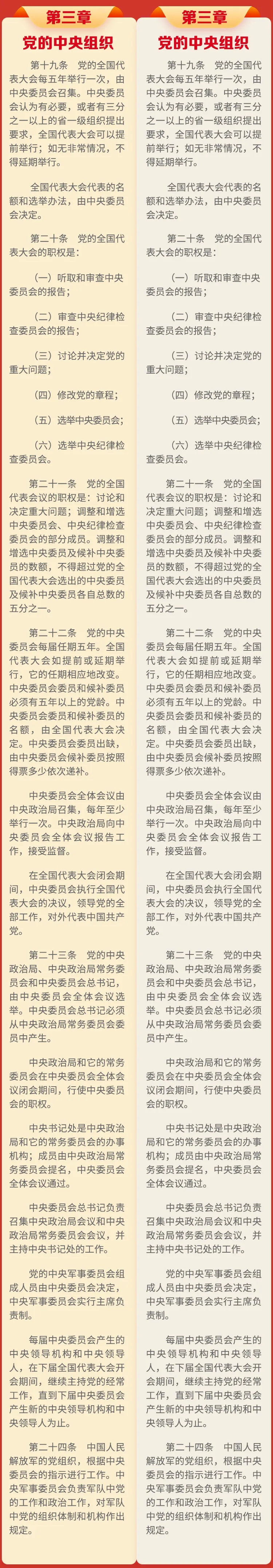 一图速览丨《中国共产党章程》修改对比来了！(图8)